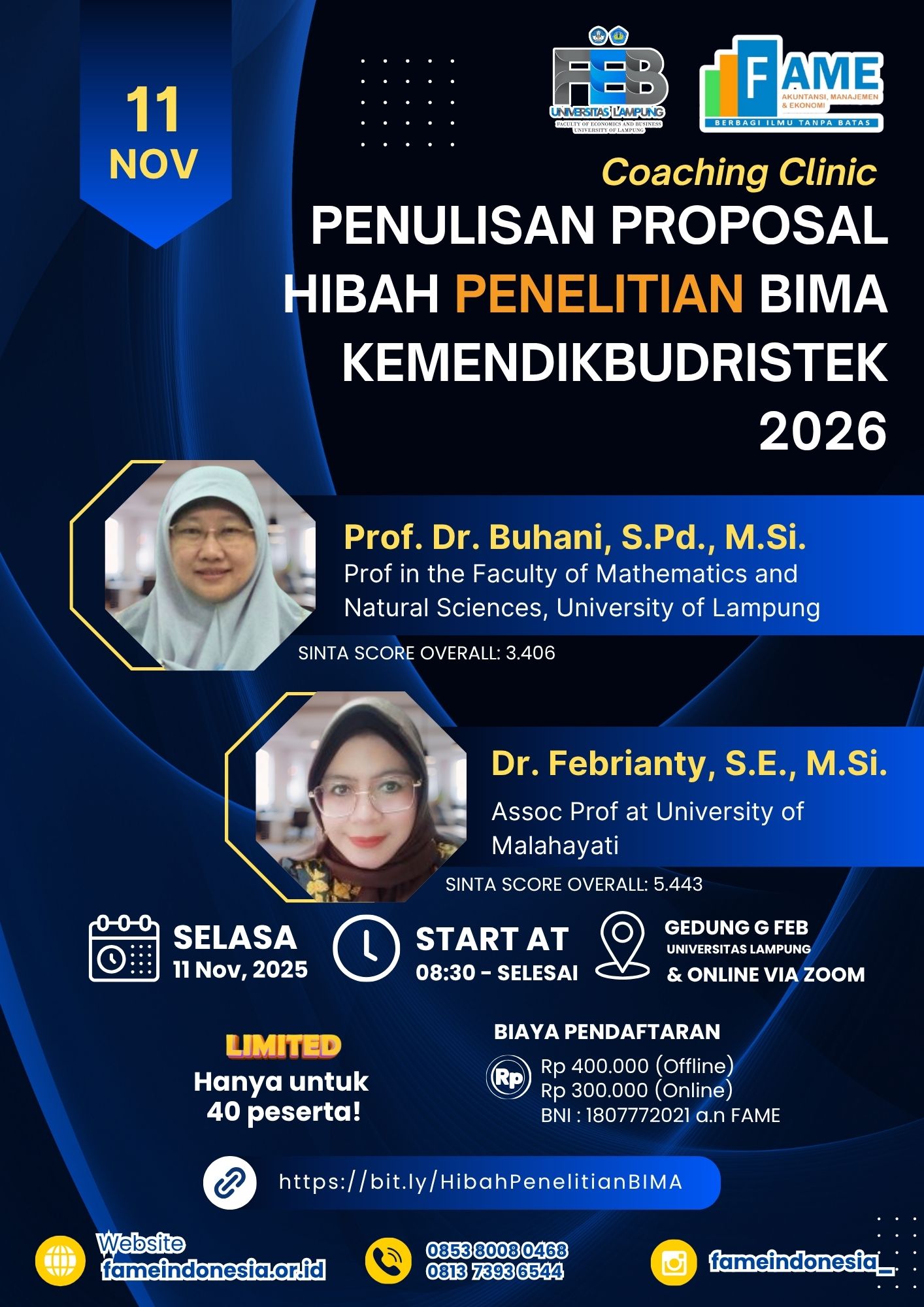 Coaching Clinik "Penulisan Proposal Hibah Penelitian BIMA KEMENDIKBUDRISTEK 2026"